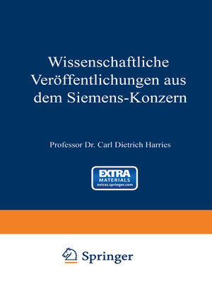 cover image of Wissenschaftliche Veröffentlichungen aus dem Siemens-Konzern